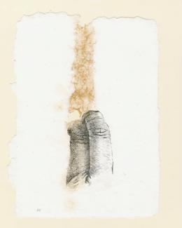 Scratch and Tear Xerox transfer on manipulated and stained handmade paper